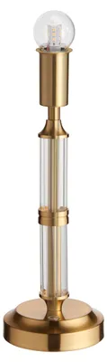 Obrázok produktu pre LED stolná lampa s priehľadným podlhovastým telom MORTON v mosadzno-zlatej farbe, 1,5 W, teplá biela, 155 lm, kov, rozmery: 35,4 x 11 x 11 cm, IP20, Endon