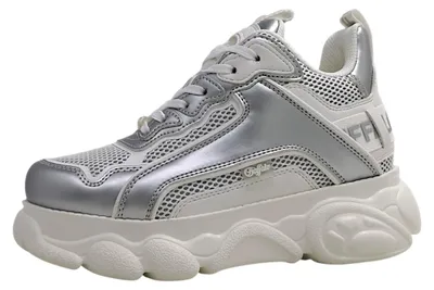 Produktbild von Buffalo Damenschuhe sportlicher Schnürer Silber Freizeit