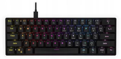 Immagine prodotto di Tastiera meccanica da gaming KRUX Qara 60%, Outemu Red, RGB, nera