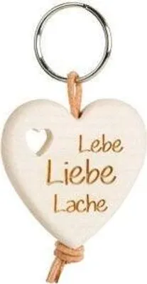 Produktbild von Thankgoods Herz-Schlüsselanhänger Lebe, liebe, lache