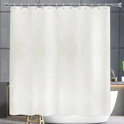 Produktbild von Unyqoos® Duschvorhang extra lang – Beige Polyester 200×220 cm, wasserabweisend, rostfreie Metallösen, beschwerter Saum, inkl. Kunststoffhaken, maschinenwaschbar