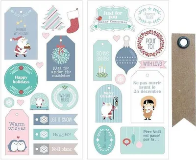 Produktbild von 27 Aufkleber Santa Claus - My little Christmas + 20 Wimpel Kraft Etiketten