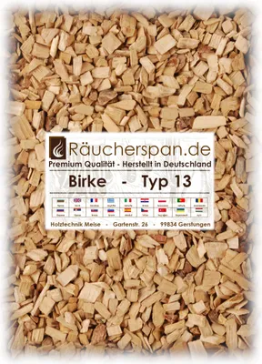 Produktbild von Räucherchips von räucherspan.de - jetzt auch bei Kaufland - für Räucherbox, Gasgrill - Birke Typ 13, 2kg