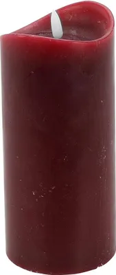 Produktbild von LED Kerze dunkelrot 20 x 9 cm mit Echtwachseffekt und 6/18h Timer
