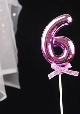 Obrázek produktu pro Zápich do dortu růžový číslo 6 - Cakesicq