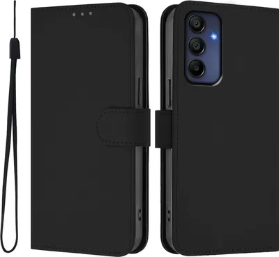 Immagine prodotto di Custodia per Samsung Galaxy A16 - Cover portafoglio Phonesta Soft Skin con cordino - Nero