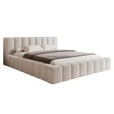 Zdjęcie produktu dla HEKIERT MEBLE Łóżko tapicerowane MAKIRA 200 x 200 cm JASNOSZARY