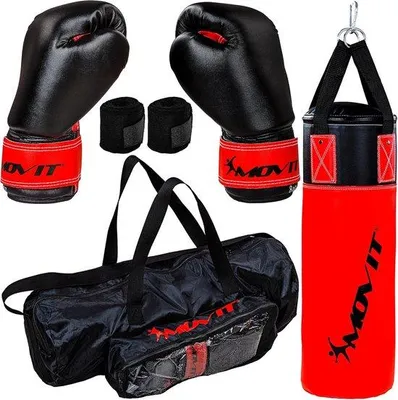 Produktbild von Famanu Boxsackset für Kinder und Jugendliche - Komplett mit Boxsack, Boxhandschuhen und Boxbandagen, 5,5 kg gefüllt