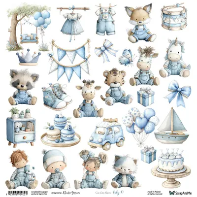 Zdjęcie produktu dla Papier do scrapbookingu 30x30 - ScrapAndMe - Baby 10 - arkusz do wycinania