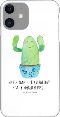Produktbild von Mr. & Mrs. Panda Iphone 11 Handyhülle Kaktus Happy - Weiß - Geschenk, Kollege, XR, Handy Schutzhülle, Hülle, Mutter, Motivation, Spruch, Cover, Familie