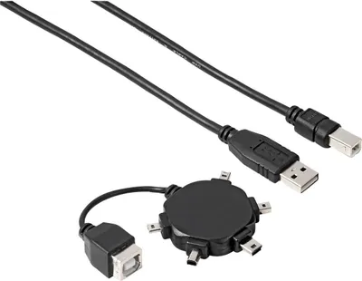 Produktbild von Hama 00074218, USB A, USB B, Männlich/Männlich, Schwarz