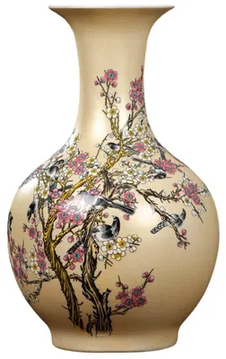 Produktbild von Handbemalte Keramikvase mit Blumenmuster