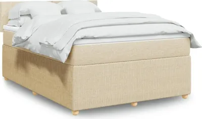 Produktbild von Möbel Boxspringbett mit Matratze Creme 140x200 cm Stoff - Klassische Bettrahmen 3287477