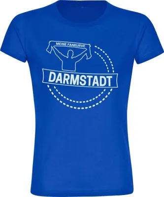 Produktbild von multifanshop Damen T-Shirt - Darmstadt - Meine Fankurve, blau, Größe M