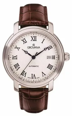 Immagine prodotto di Orologio da uomo Grovana automatico oro rosa cinturino in pelle bianca 1703.2538