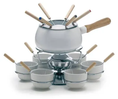 Imagen del producto de Juego de fondue Excelsa, 22 piezas, acero inoxidable Convivio, 38,5 x 21,5 x 32,5 cm, color plateado