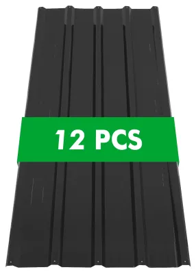 Immagine prodotto di Pannelli per tetto, acciaio zincato, set da 12 pezzi, colore nero