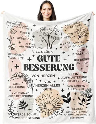 Produktbild von Juratar® Gute Besserung Geschenke Kuscheldecke Weiche Fleece Decke 62 * 52 Zoll