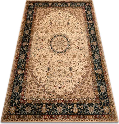 Produktbild von Wollteppich OMEGA Adagio Vintage, Rosette Smaragdfarbe beige 200x300 cm