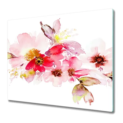 Produktbild von Küchenteller - Schneidebrett Glas - Herdabdeckung -Blumenkunst