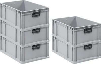 Produktbild von SparSet 5x Eurobox NextGen Portable Duo Germany | HxBxT 22x40x60cm | 44 Liter | Eurobehälter, Transportbox, Transportbehälter, Stapelbehälter