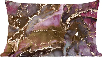 Produktbild von MuchoWow® Zierkissen Sofakissen Wohnzimmer Dekokissen 60x40 cm Marmor - Gold - Stein - Abstrakt - Kopfkissen - Polster mit Foto
