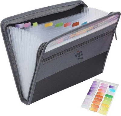 Image de Classeur portable à 13 compartiments - format A4, imperméable, ignifuge et extensible