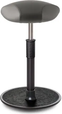 Produktbild von Sitz- Stehhocker Free Tall Triangel Boxmark Leder Grau schwarz /schwarz.
