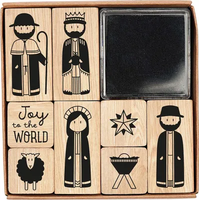 Produktbild von Stempel-Set mit Krippenfiguren für Weihnachtskarten und Geschenke