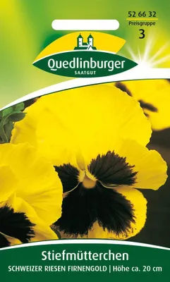 Produktbild von Stiefmütterchen Schweizer Riesen Firnengold | Stiefmütterchensamen von Quedlinburger