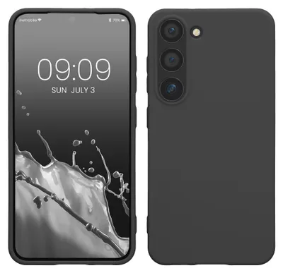 Produktbild von kwmobile Hülle für Samsung Galaxy S23 TPU Case - Handyhülle unterstützt kabelloses Laden, flexible Schutzhülle, gummiertes Cover in Dunkelgrau