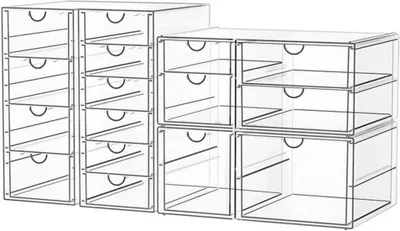 Productafbeelding van Transparante, stapelbare ladeboxen, ideaal voor diverse opbergbehoeften thuis en op kantoor