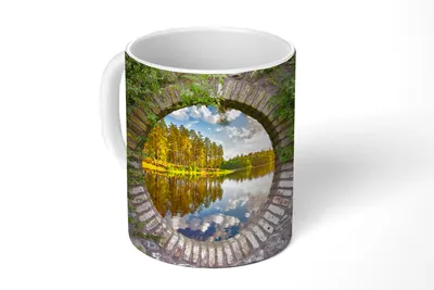 Produktbild von KitchenYeah® Tasse Kaffeetasse Kaffeebecher 350 ml Bäume - Wasser - Aussicht Teetasse - Fototasse - Becher - Keramikbecher - Teebecher - Kaffeetasse - Bürotasse
