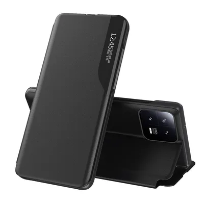 Immagine prodotto di Custodia Flip per Xiaomi 13, custodia in Finto cuoio con funzione di finestra e supporto nero