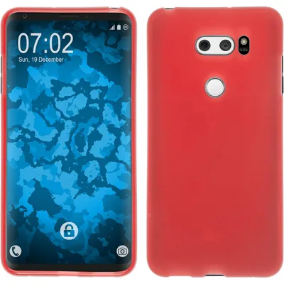 Produktbild von PhoneNatic Case kompatibel mit LG V30 / V30S ThinQ - rot Silikon Hülle matt Cover