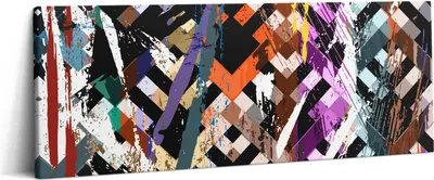 Produktbild von Farbige Streifen – Leinwandbild Wandbild – 125x50 cm – Leinwandbilder – Wandbilder – Schlafzimmer – Flur