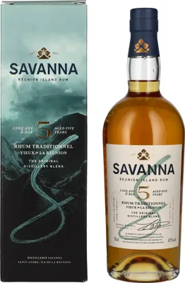 Produktbild von Savanna 5 Years Old Traditionnel Reunion Island Rum 43% Vol. 0,7l in Geschenkbox