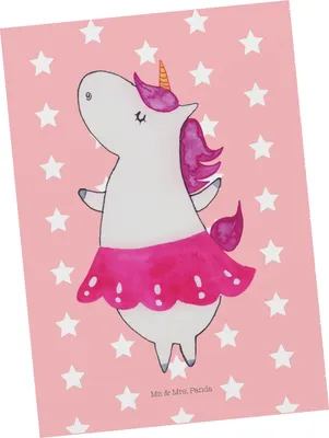 Produktbild von Mr. & Mrs. Panda Postkarte Einhorn Ballerina - Rot Pastell - Geschenk, Postkarten, Spaß, Grußkarte, Ansichtskarten, Unicorn, Tanzen, Party, bildkarte, Geburtstag, Wohnung
