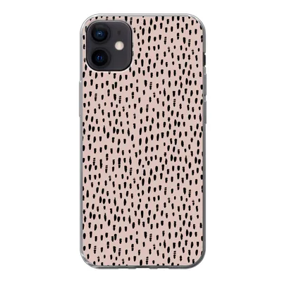 Produktbild von MuchoWow® Handyhülle Schutzhülle Hülle für iPhone 12 mini Polka dots - Rosa - Schwarz Silikon Softcase Handy Hülle - Bild