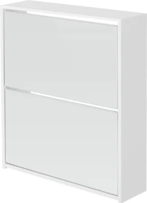 Obrázek produktu pro ML-Design botník se 2 přihrádkami, výklopný botník na 6 párů bot, zrcadlový, bílý, 63x17x67 cm, botník se 3 chlopněmi