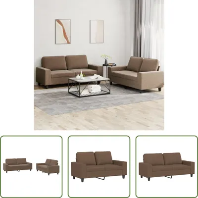 Produktbild von The Living Store 2-tlg. Sofagarnitur Braun Stoff