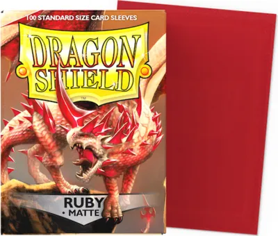 Produktbild von Dragon Shield Matte Sleeves in Standardgröße - Rubin (100 Sleeves)