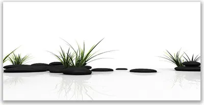 Produktbild von Tulup Leinwand-Bilder 140x70 Wandbild Canvas Kunstdruck Gras Steine Kunst