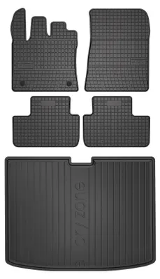 Produktbild von Gummimatten + Kofferraumwanne für Renault Captur II 2020- (SUV/Crossover, unterer Ladeboden) – Schwarz, passgenau – Wielganizator SolidPRO