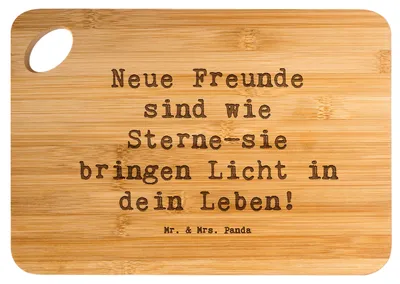 Produktbild von Mr. & Mrs. Panda Hackbrett Spruch Neue Freunde finden - Transparent - Geschenk, Brett, Bekanntschaften, Holzbrett, Zuversicht, Vertrauem, Freundschaft knüpfen, Mutmacher
