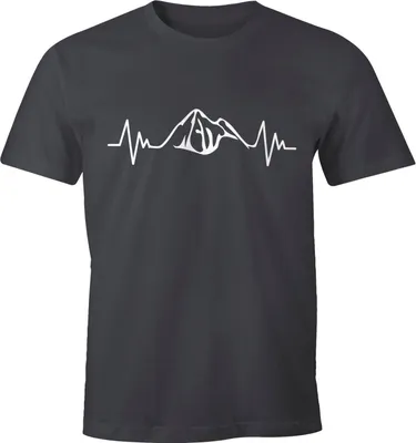 Produktbild von Herzschlag Berge Herren T-Shirt Heartbeat Mountain Moonworks® dunkelgrau M