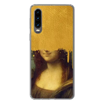 Produktbild von MuchoWow® Handyhülle Schutzhülle Hülle für Huawei P30 Mona Lisa - Da Vinci - Gold Silikon Softcase Handy Hülle - Kartenbesitzer
