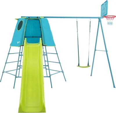 Produktbild von Evolutiver Spielturm mit Basketballkorb EXPLORER TOUR Blau H246cm
