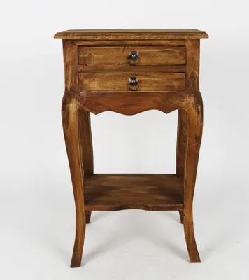 Produktbild von Antiker Holz-Beistelltisch aus Mahagoniholz 40x67x30cm Telefontisch Wohnzimmertisch Holztisch Dekotisch Nachtschrank Schubladeschrank