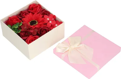 Produktbild von Simulation Blume Badeseife Frauen Exquisite Geschenkbox für Geburtstag Valentinstag Weihnachten Rot